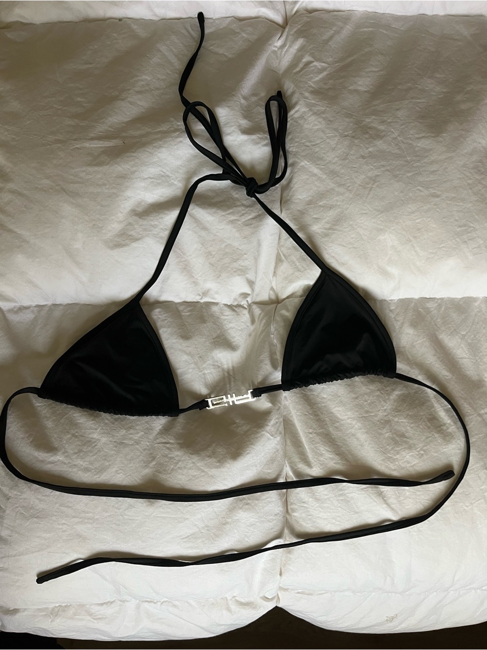 I. AM.GIA Black Triangle Bikini Top Silver GIA Hardware XS